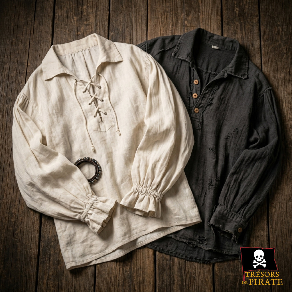 Chemises pirate homme ou femme, couleurs et styles différents - Trésors de Pirate