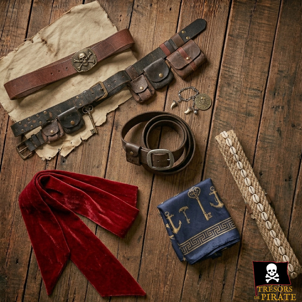 Ceintures de Pirate en cuir et en tissus - Trésors de Pirate