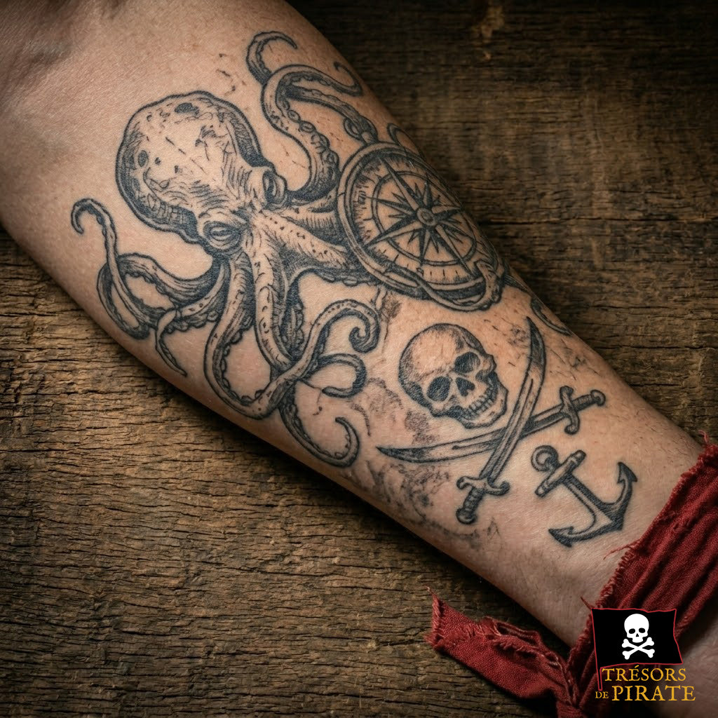 Tatouages pirate temporaires, éphémères - Trésors de Pirate