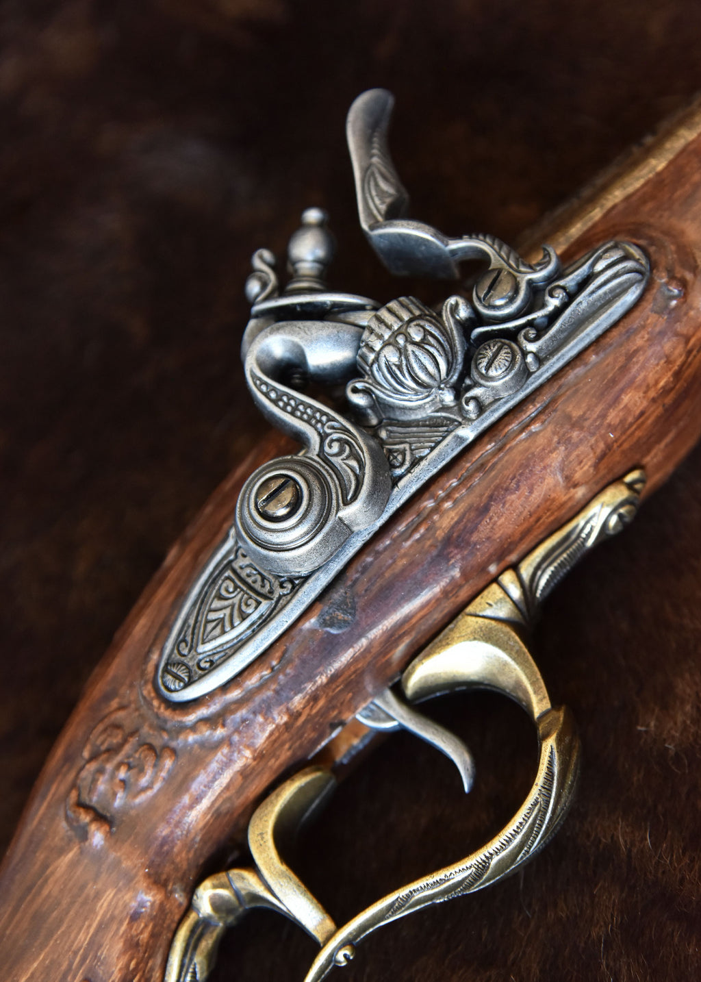 Fusil pirate tromblon court laiton à silex, 18e siècle Pirates Wares