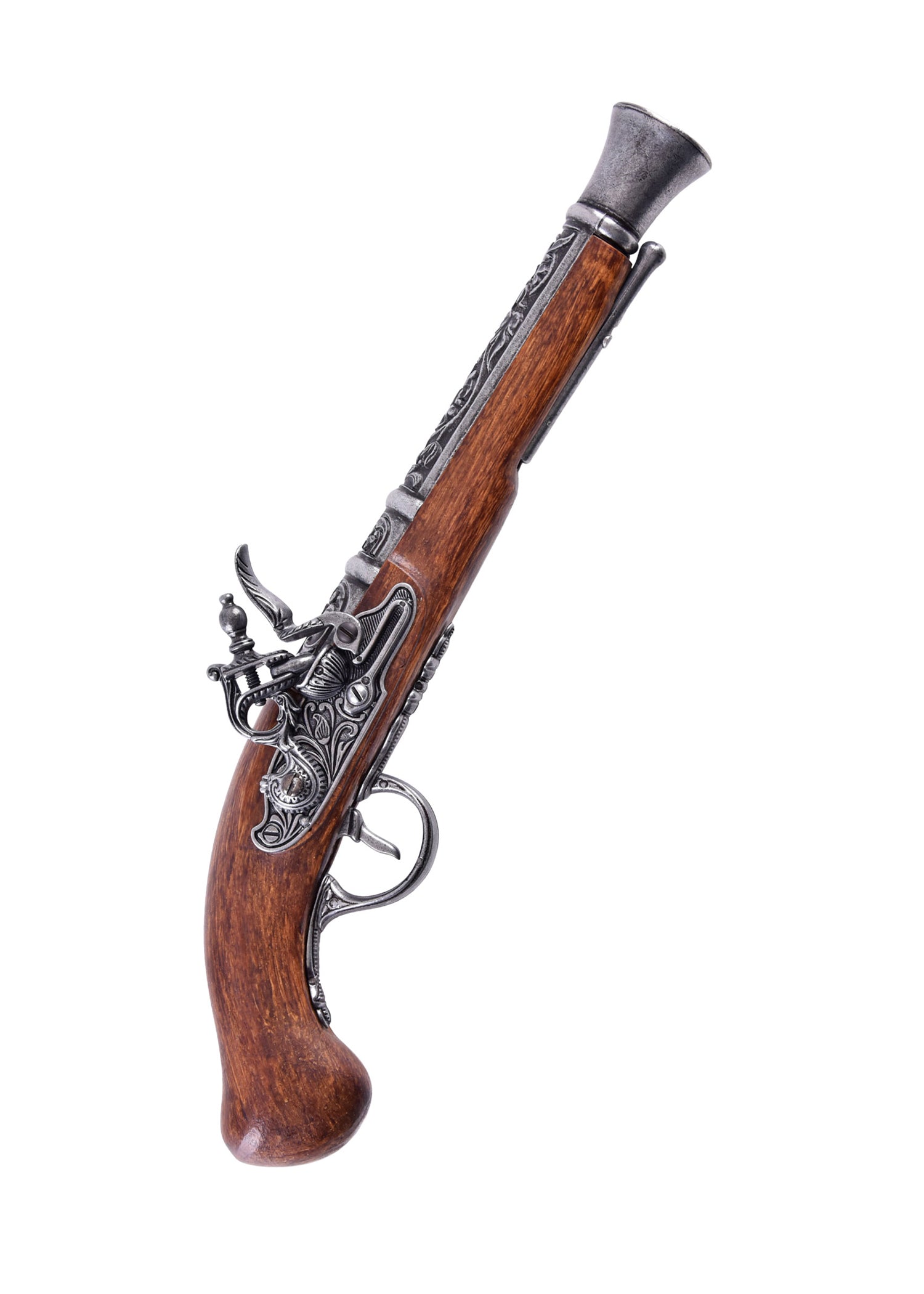 Pistolet pirate à culasse argenté, 18e siècle - Pirates Wares