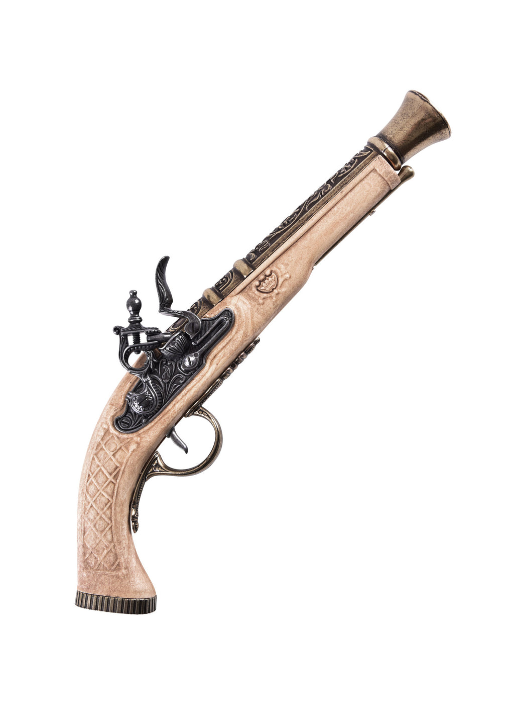 Pistolet pirate tromblon à silex façon ivoire, 18e siècle Pirates Wares