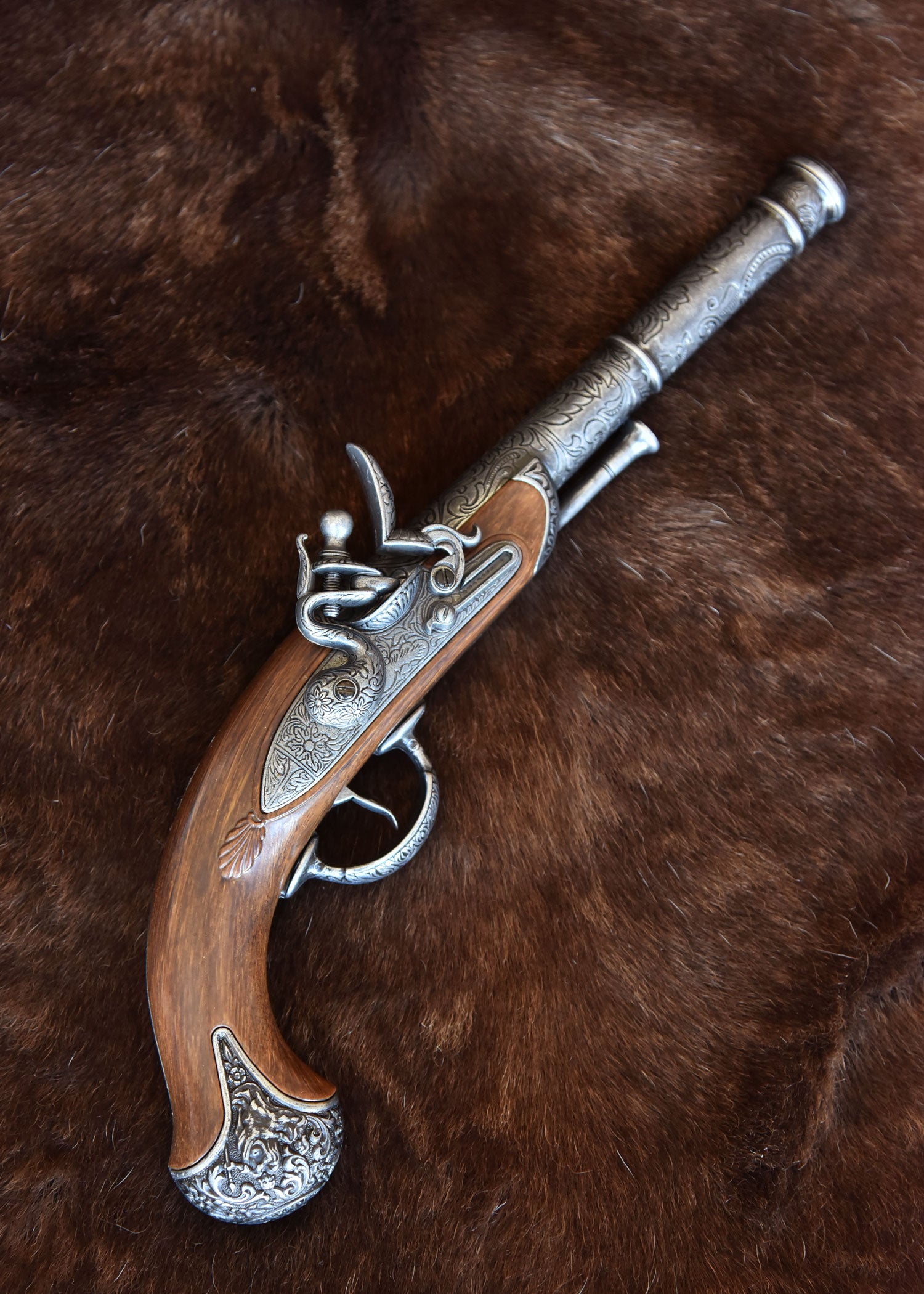 Pistolet pirate à silex Queen Anne, 18e siècle Pirates Wares