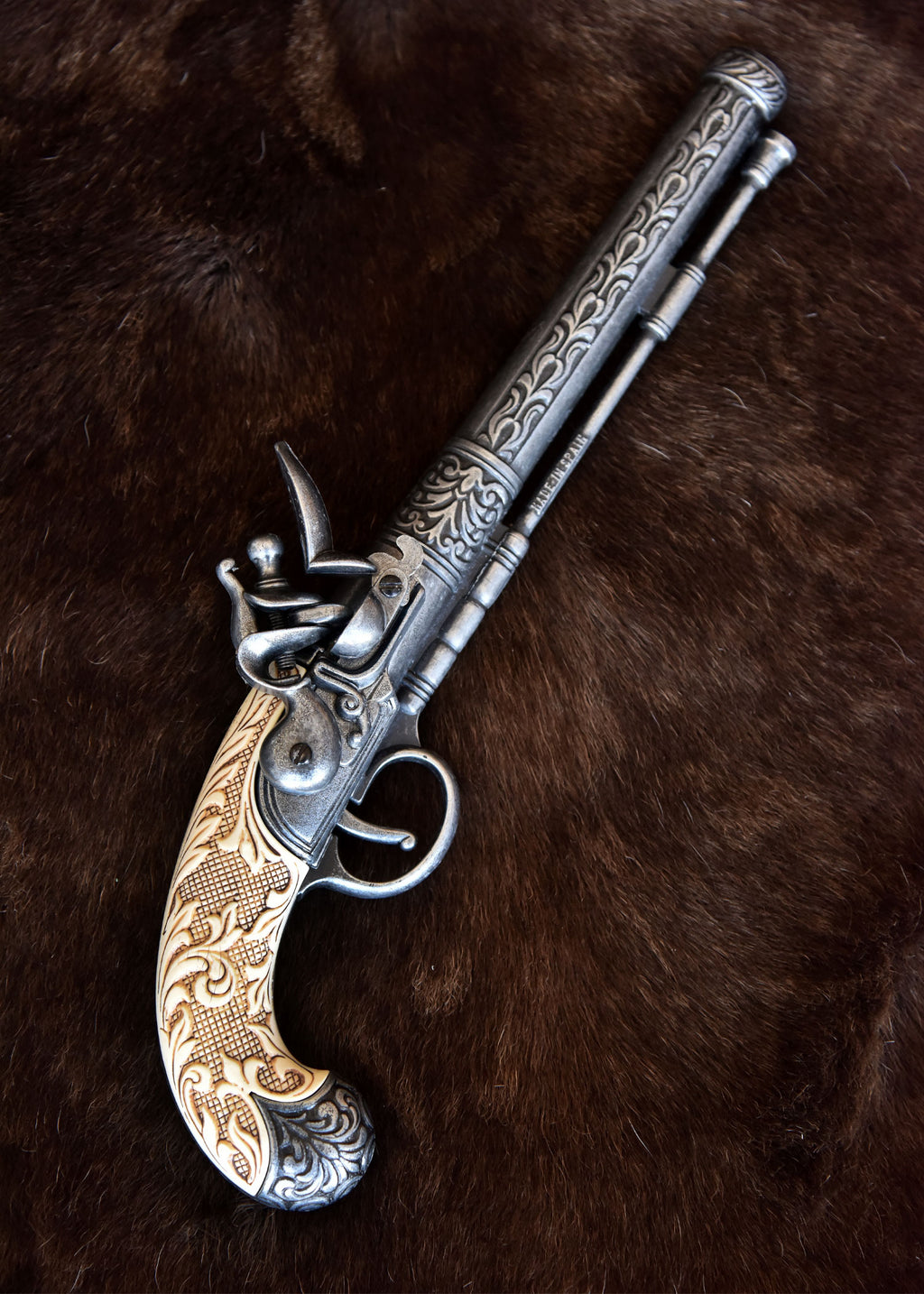 Pistolet pirate à silex belge, 18e siècle Pirates Wares