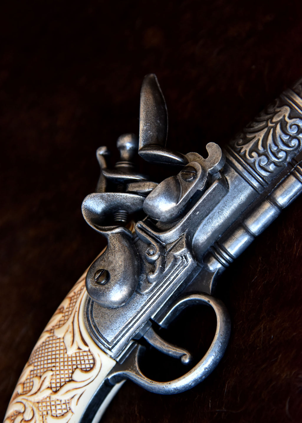 Pistolet pirate à silex belge, 18e siècle Pirates Wares