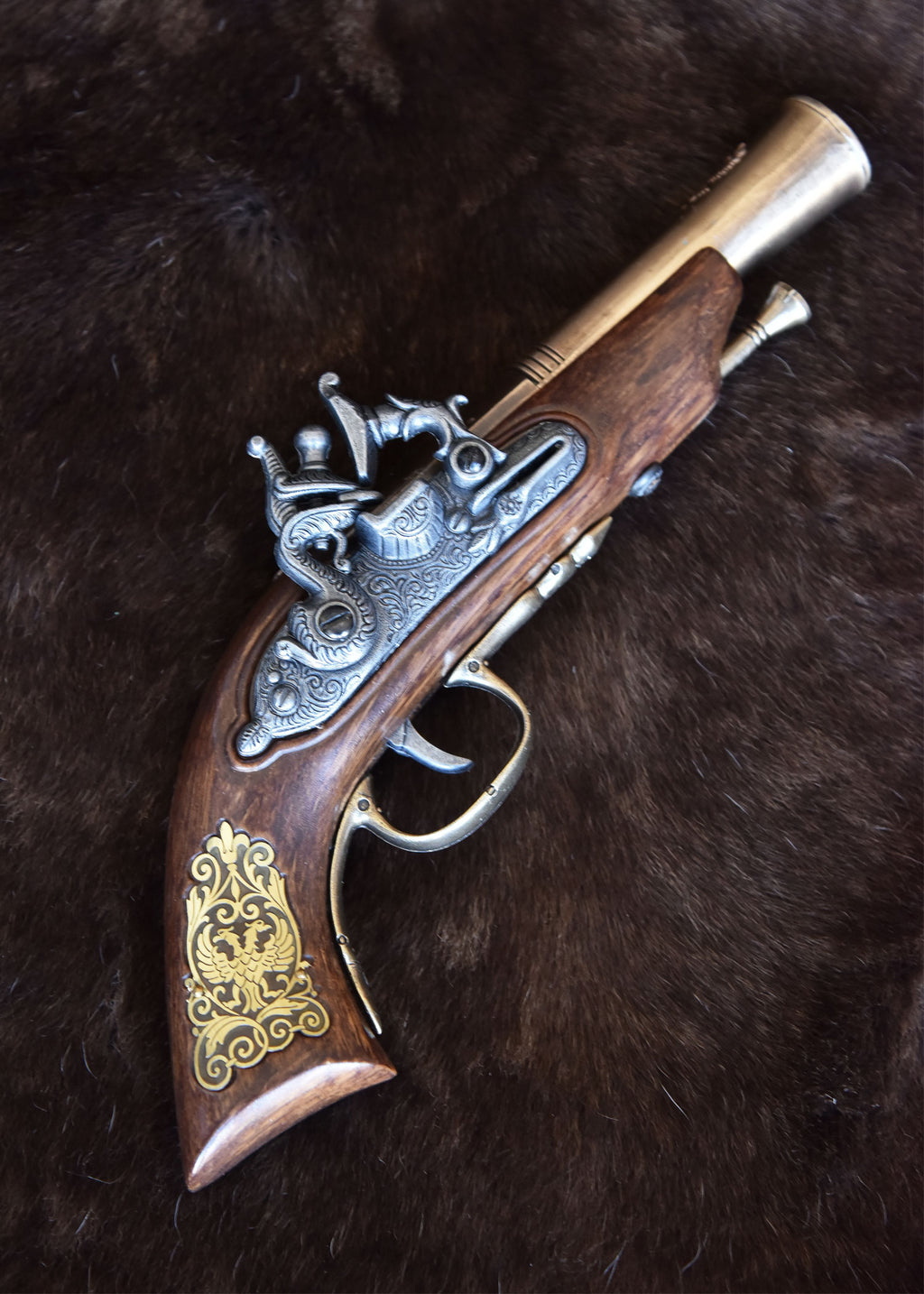 Pistolet pirate laiton à silex, 17e siècle Pirates Wares